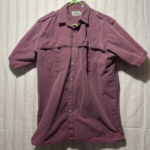 Vintage RedHead Button Up Short Sleeve Size M Red - Made in Korea